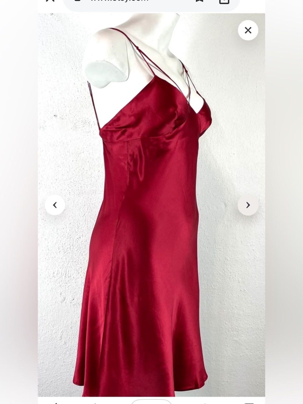 Vintage 1990s Victoria’s Secret Red Silk Strappy Slip - Picture 3 of 10